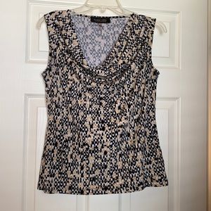EVAN-PICONE BLACK LABEL COWL SLEEVELESS TOP- MULTI HUES-GREAT UNDER BLAZER!!